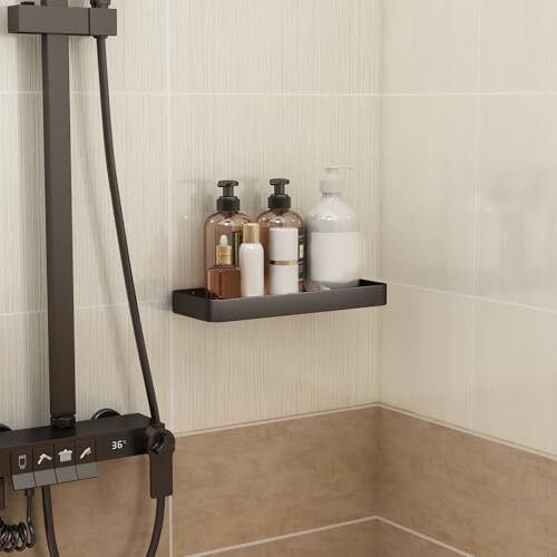 Bathroom Wall Shelf Black Floating Shelf for Bathroom Wall Storage Small