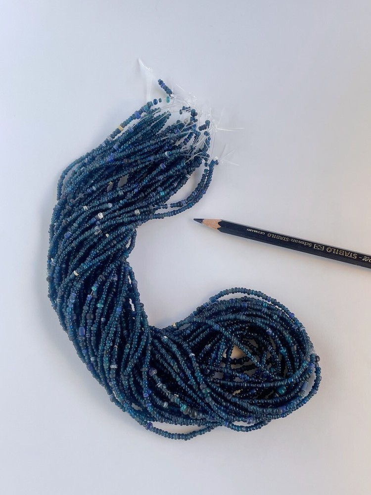Authentic Ancient Indo Pacific / Nila Dark Blue Bead Strands