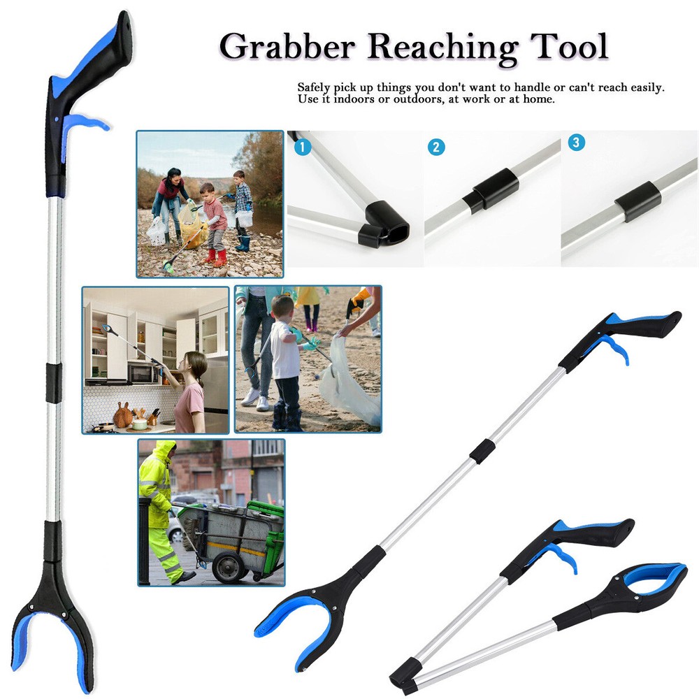2-PACK Collapsible Garbage Collector Picker Pickup Tool Clamp Extender Grabber