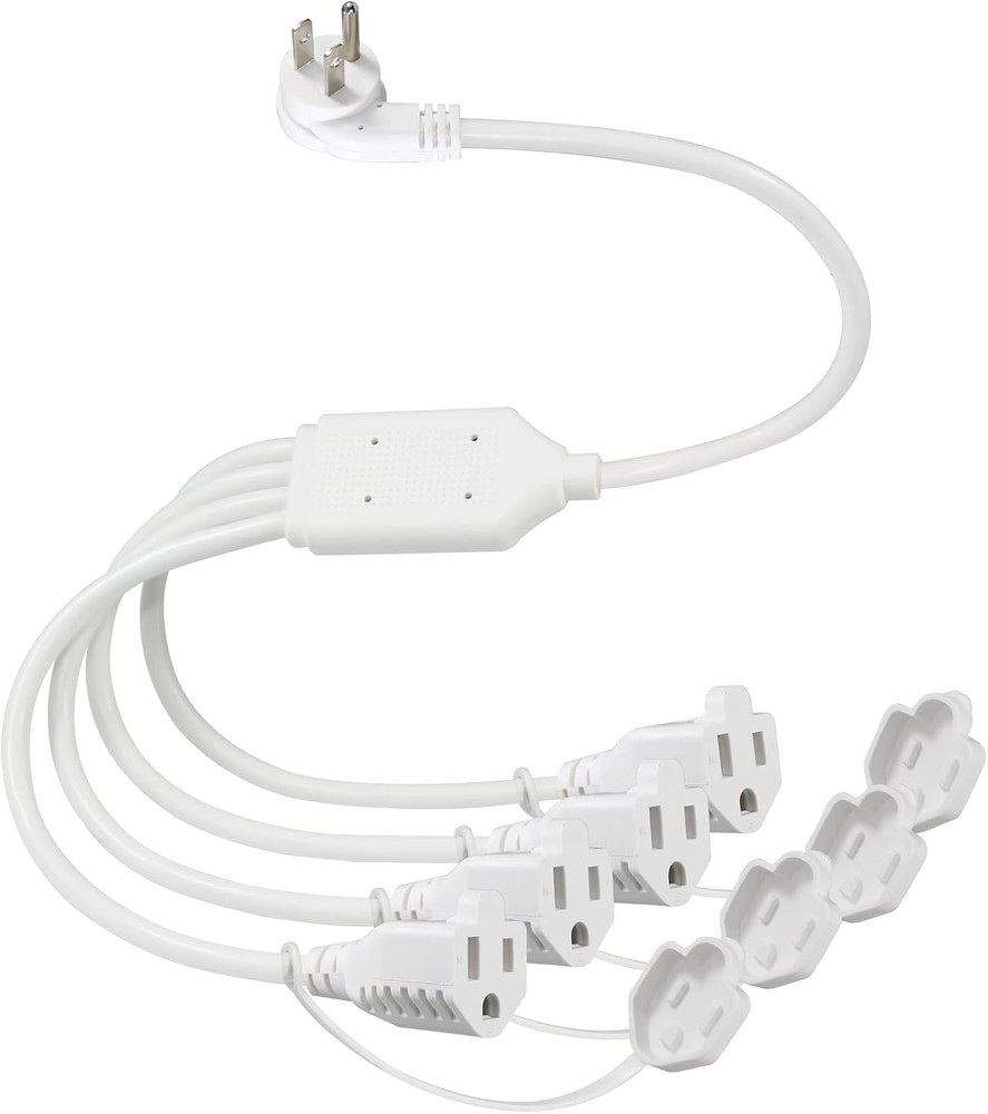 4 Way Power Splitter - 45 Degrees Lower Right Corner Downward Angled Flat Pl...