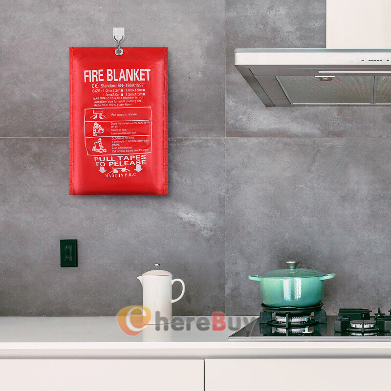 Large Fire Blanket Fireproof For Home Kitchen Office Caravan Emergency Essential