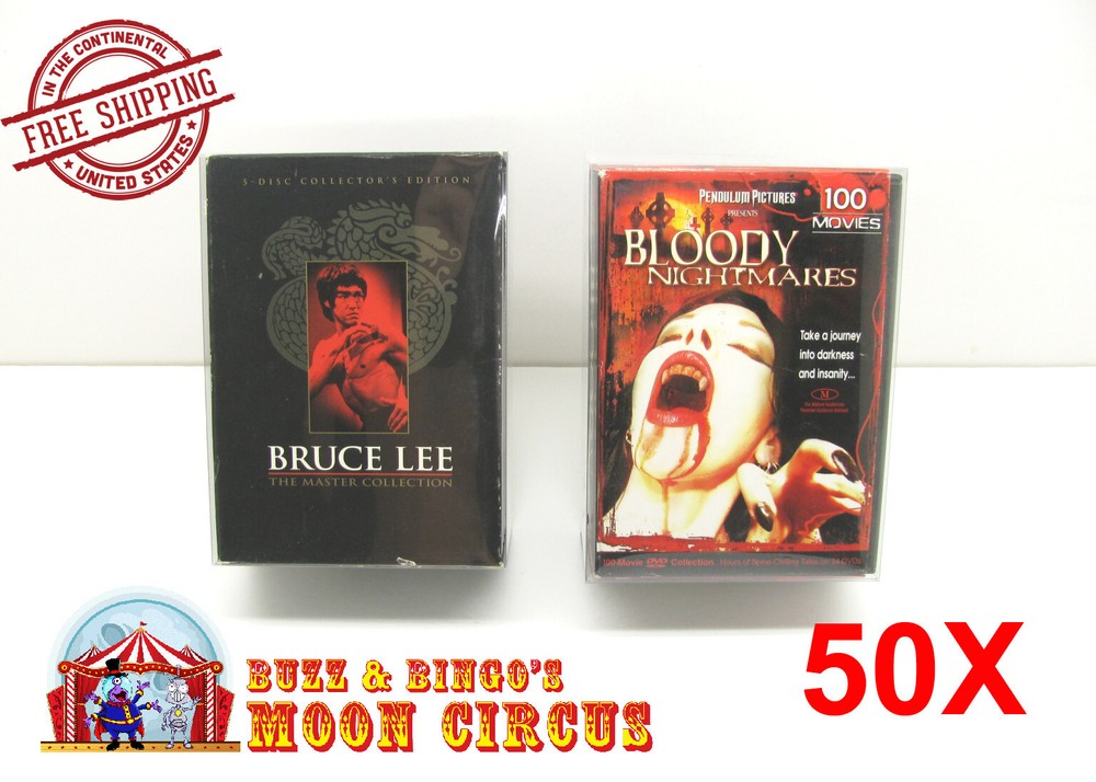 50x DVD OVERSIZED BOX SET (SIZE DVO H) - CLEAR PLASTIC PROTECTIVE BOX PROTECTOR