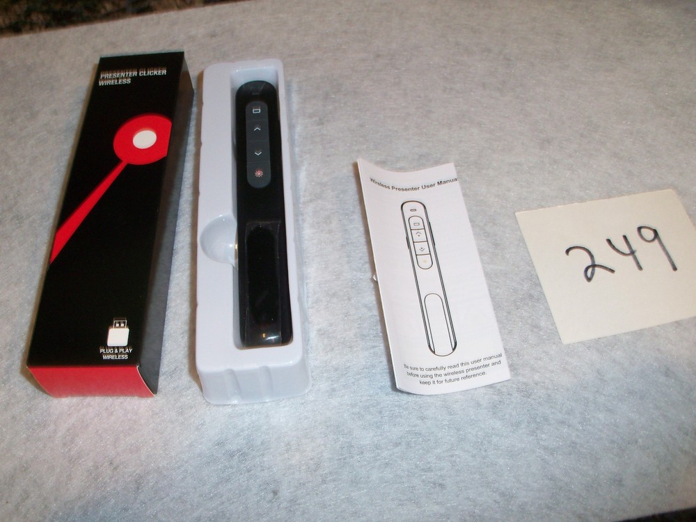 NEW Black Wireless USB Presenter Clicker Pen Style Remote Control / Receiver