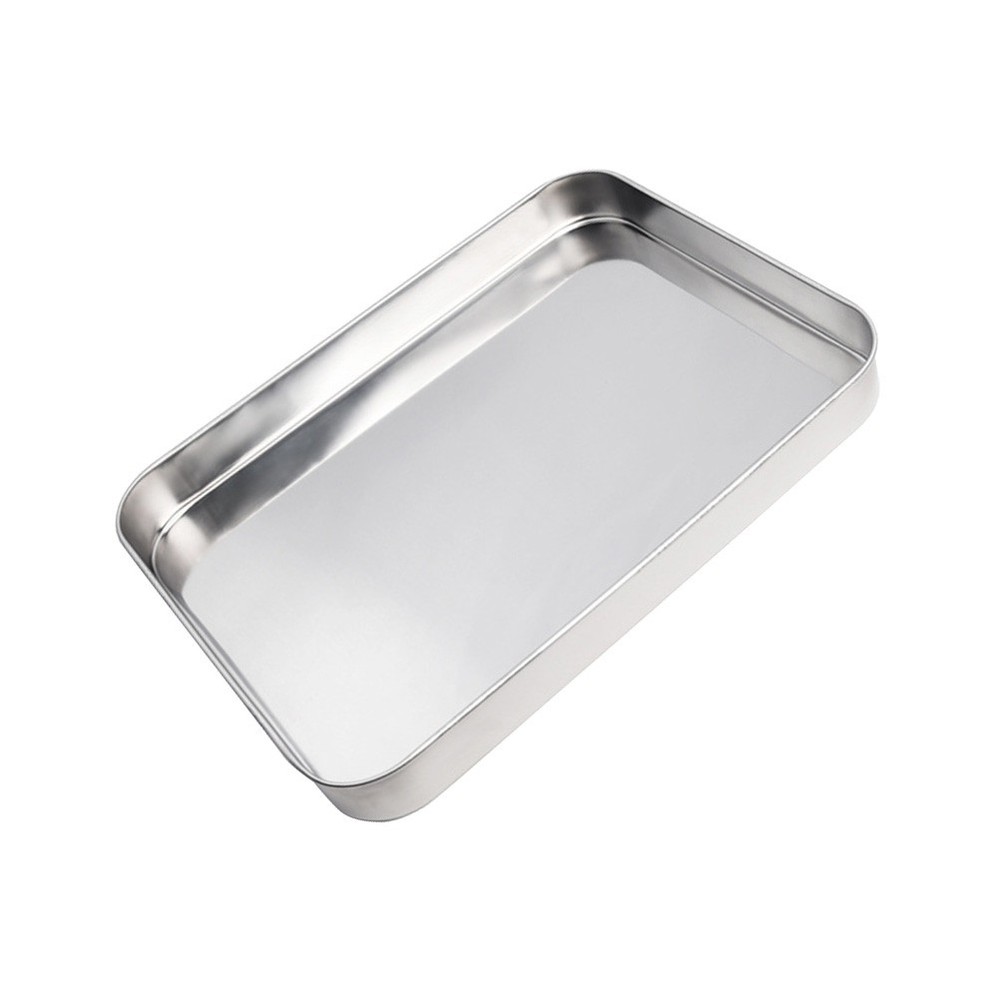 10 Inch Large Rectangular Steamer Dish Stainless Steel Plate Steaming