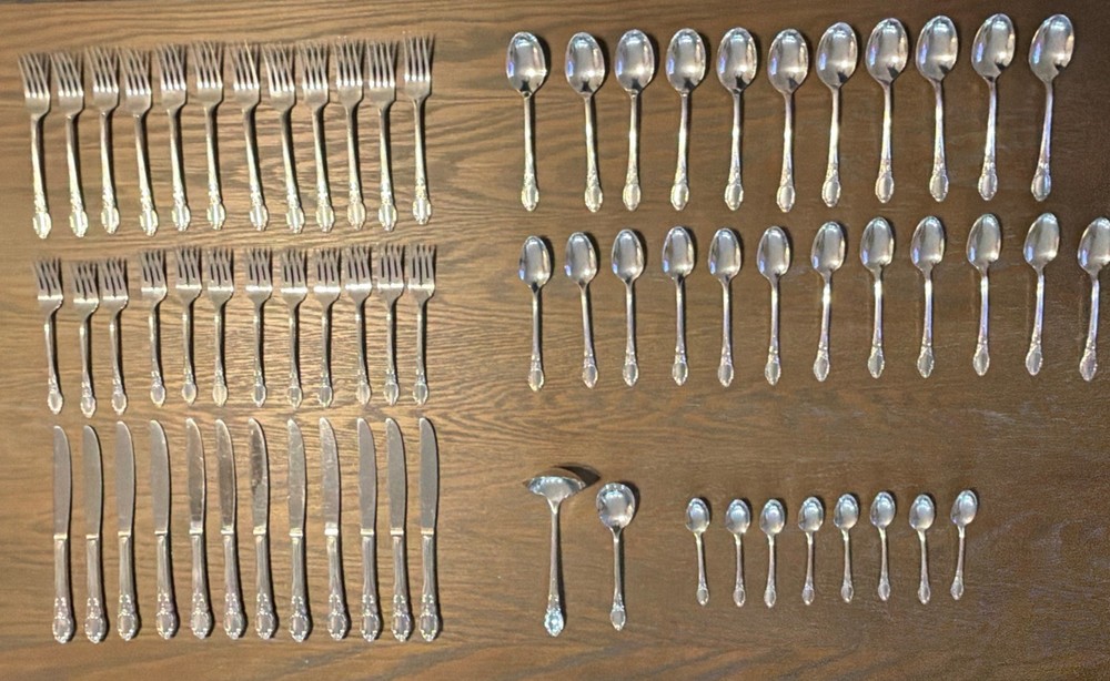 Rogers Oneida Park Lane Chatelaine 69 Piece Silverplate Flatware Service For 11+