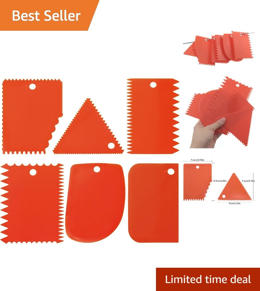 LRONG 6PCS Pottery Tools Plastic Clay Scraper Set Scraping Handle Carved Soft...