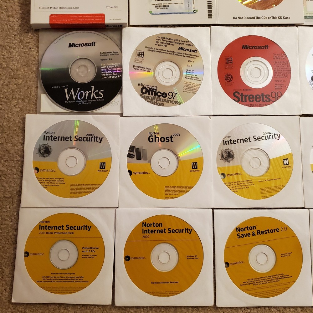 Microsoft Software Vintage Lot Various Discs