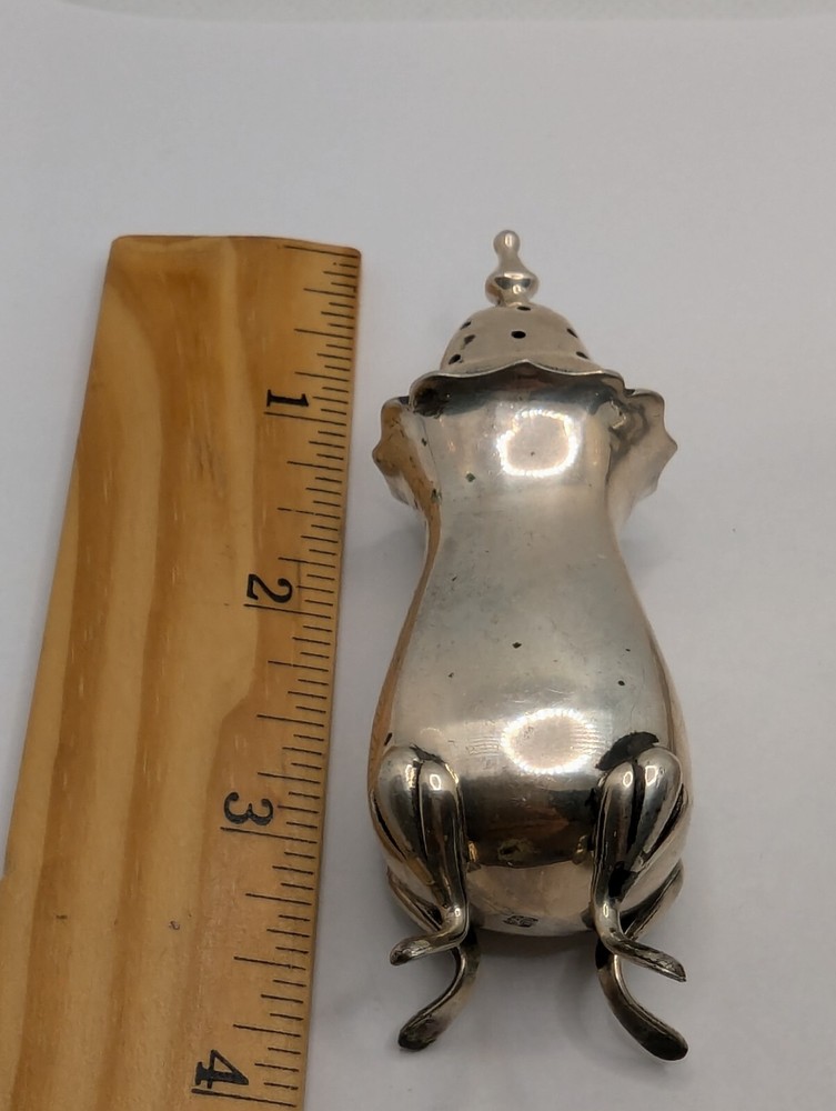 2 Antique Elegant Footed Salt Shakers, 800 Silver