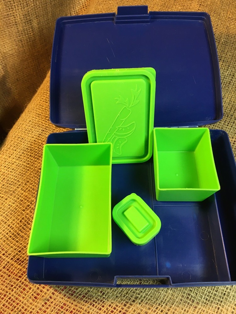 Blue Bento-Ware Laptop Lunches Lunch Box With Compartments