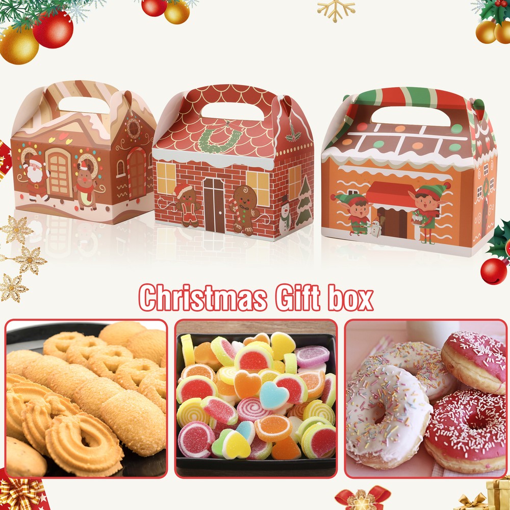 24 pack Paper Red Gift Boxes with Lids Christmas Present Cookies Gift Boxes