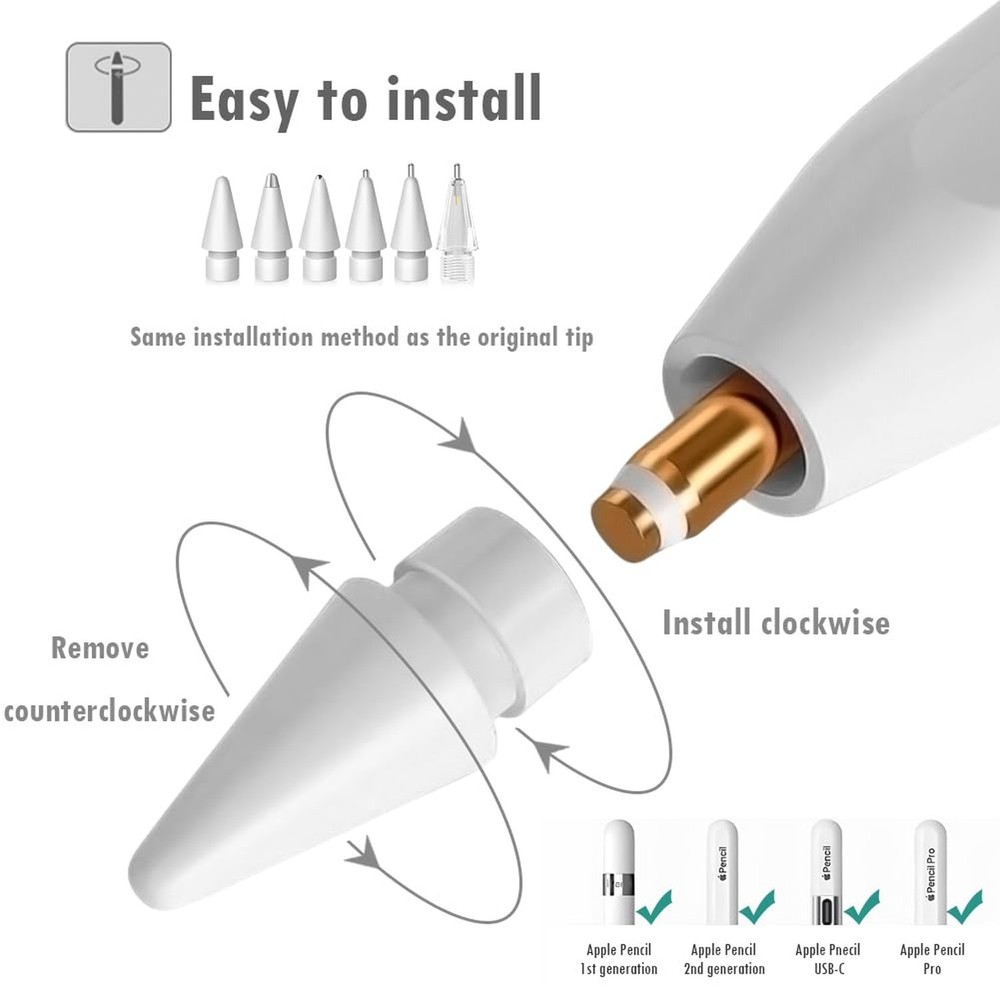 Replacement Pencil Tips for Apple Pencil, Multiple Durable iPencil Tip Nibs A...