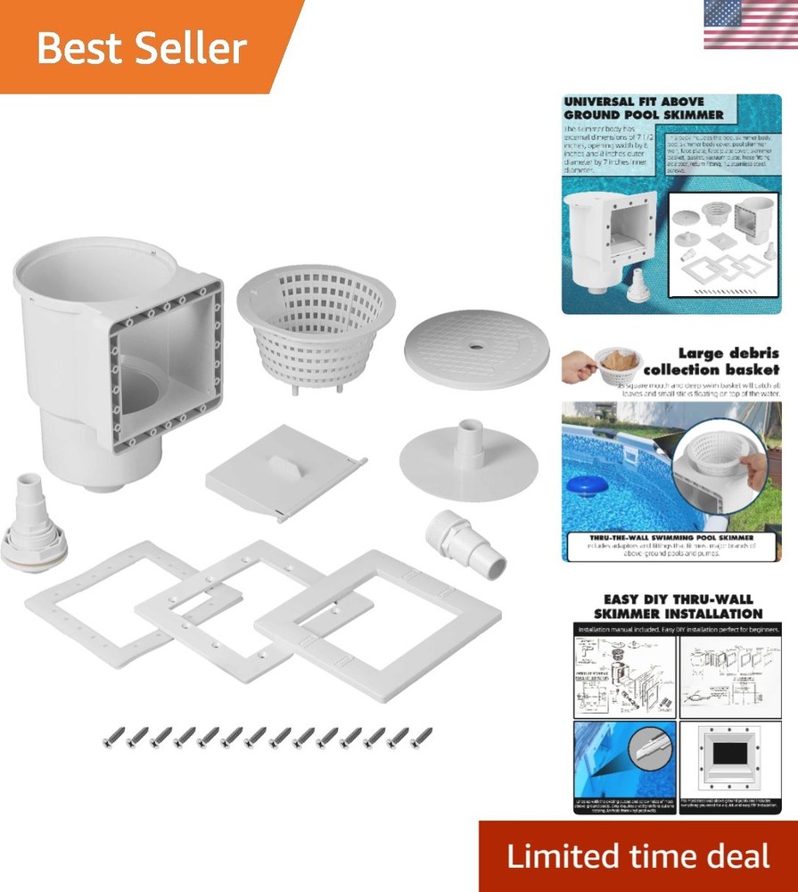 Universal Above Ground Pool Skimmer with Complete Accessories & Easy Setup