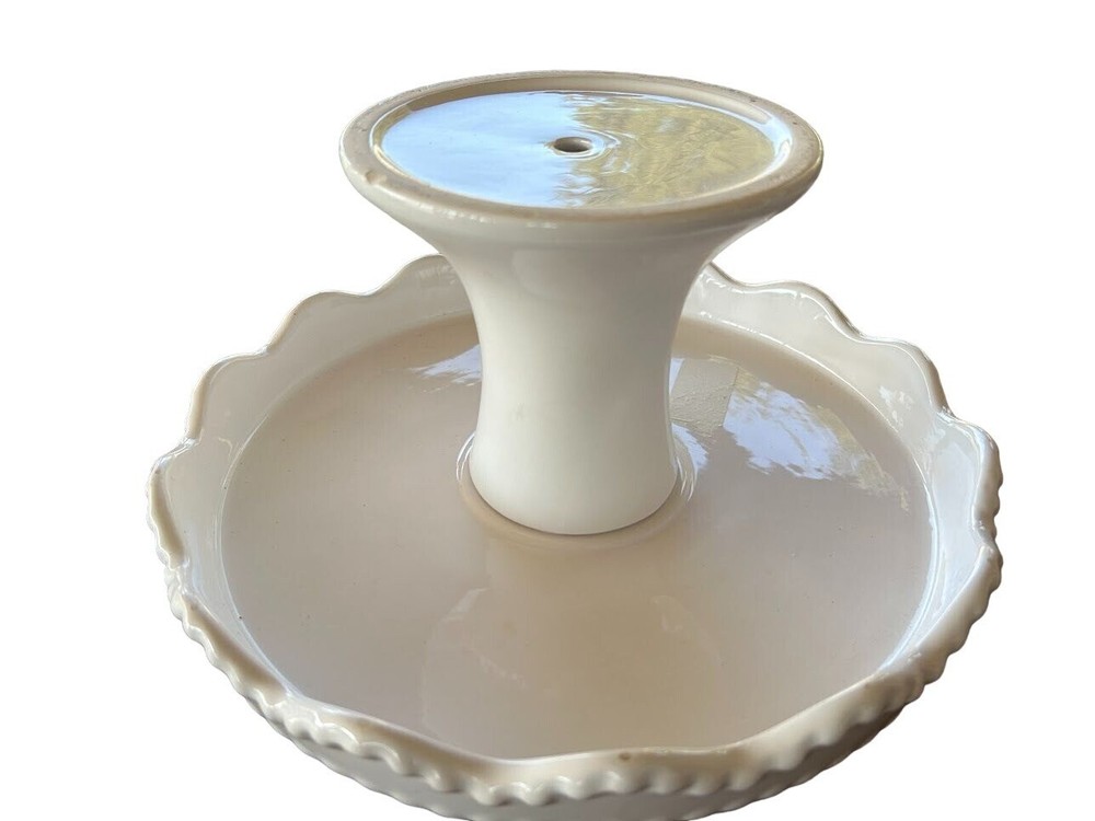 Vintage Ceramic Cake Stand With Cherry Pie Design Kitchen Decor