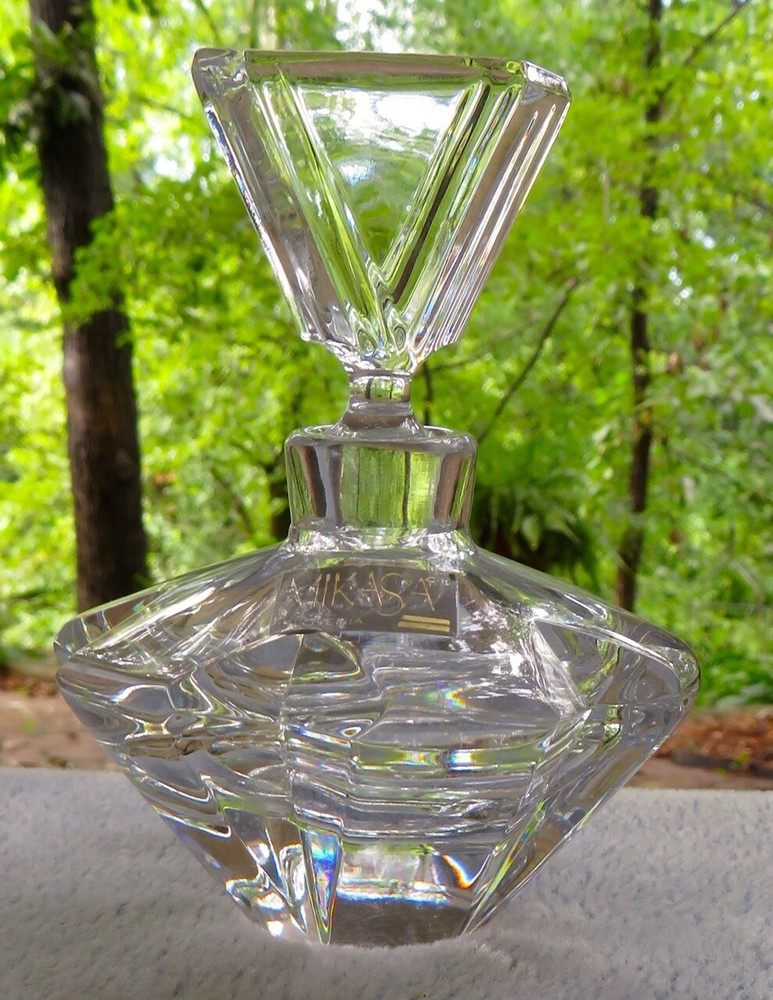 Mikasa Crystal Perfume Bottle Bottle Mint with Label
