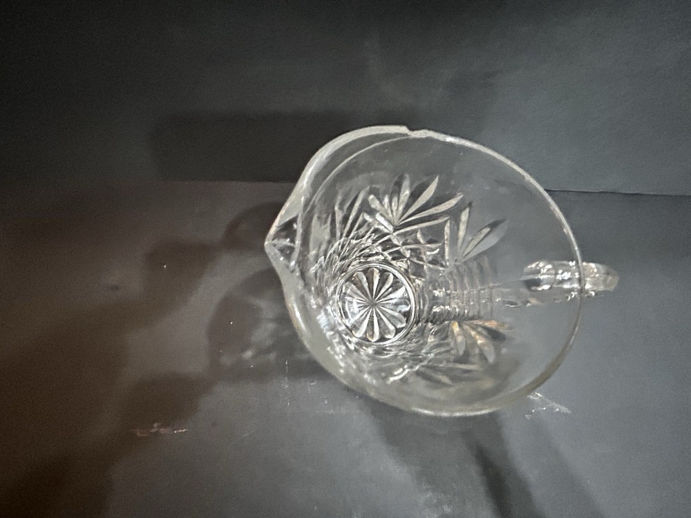 Small Clear Glass Starburst Design Pitcher