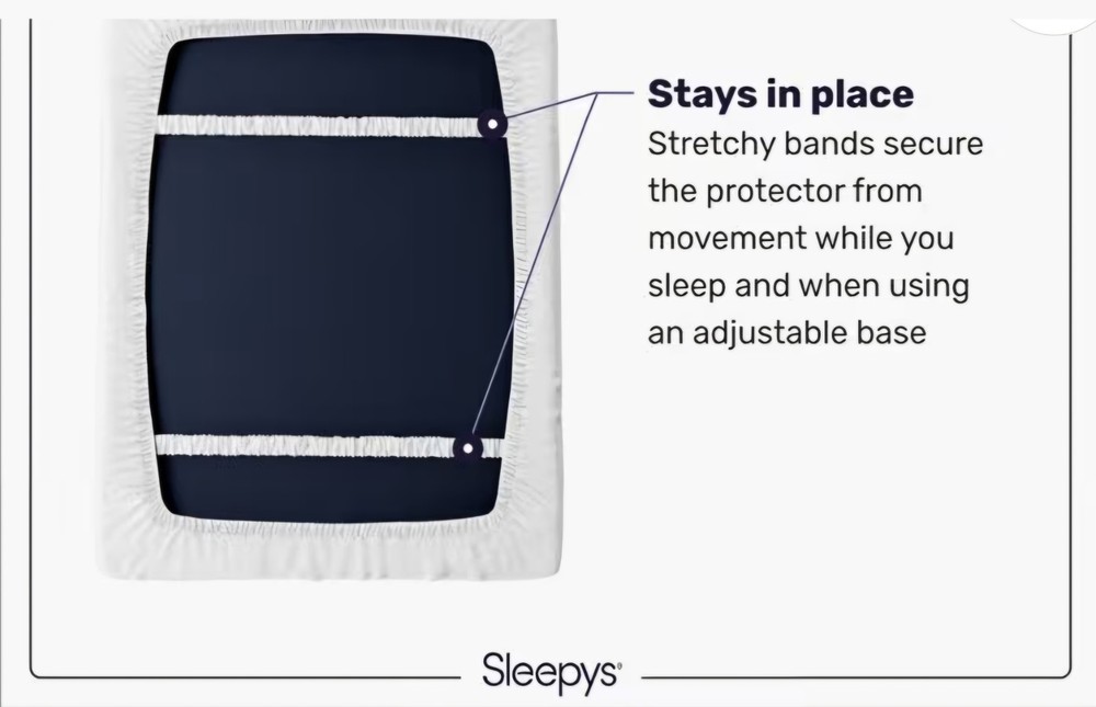 Sleepy's Cooling Waterproof Antimicrobial Five-Sided Mattress Protector White