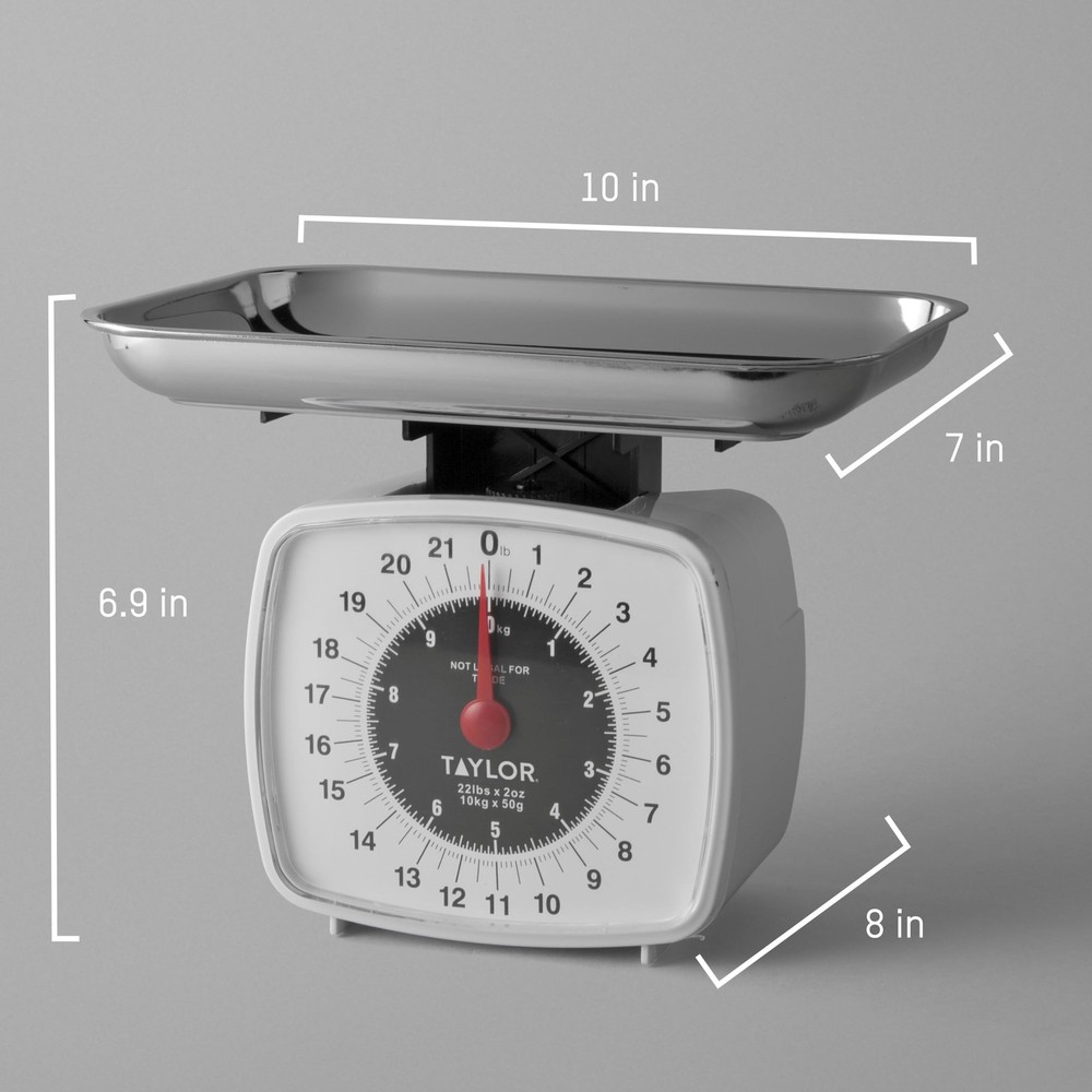 Analog Kitchen Scale Mechanical Food Scale, 22 lb Capacity, Multicolor