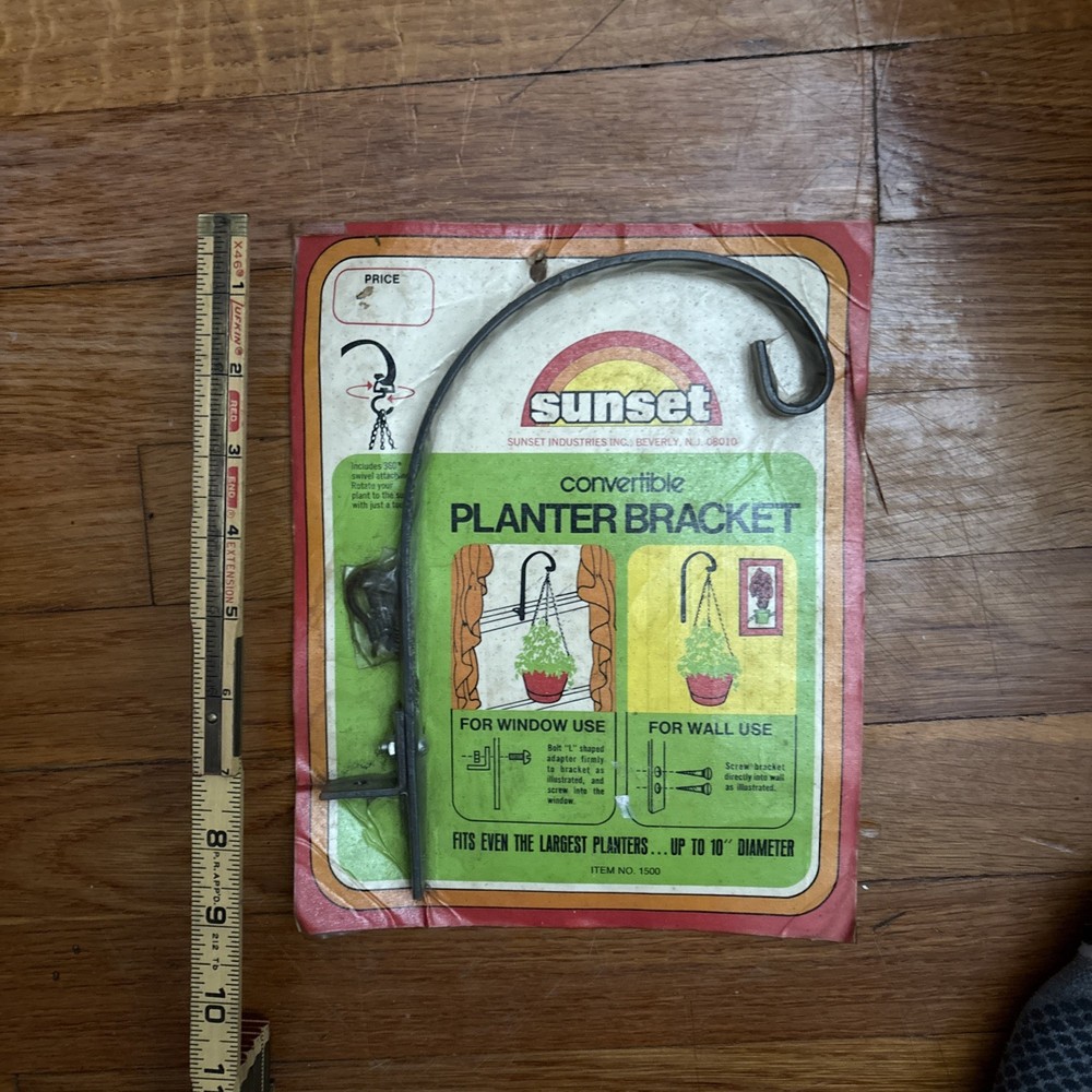 Sunset Convertible Planter Bracket Holder Window Or Wall Hanger NOS