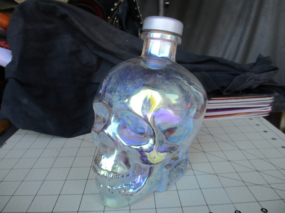 CRYSTAL HEAD AURORA, Glass Skull Vodka Bottle – Empty