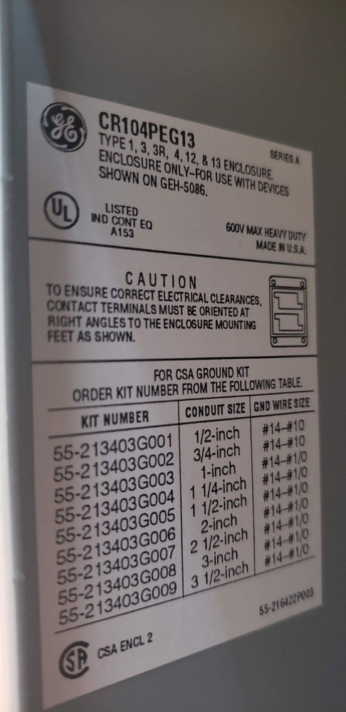 GENERAL ELECTRIC CR104PEG13N PUSHBUTTON ENCLOSURE