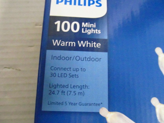 Philips 100 LED Mini Lights, Warm White with Green Wire