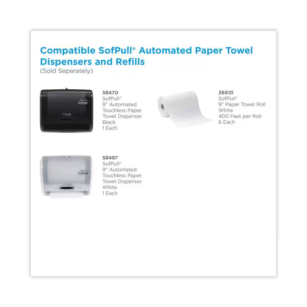 SofPull 9” Paper Towel Roll by GP PRO (Georgia-Pacific), White, 26610, 400
