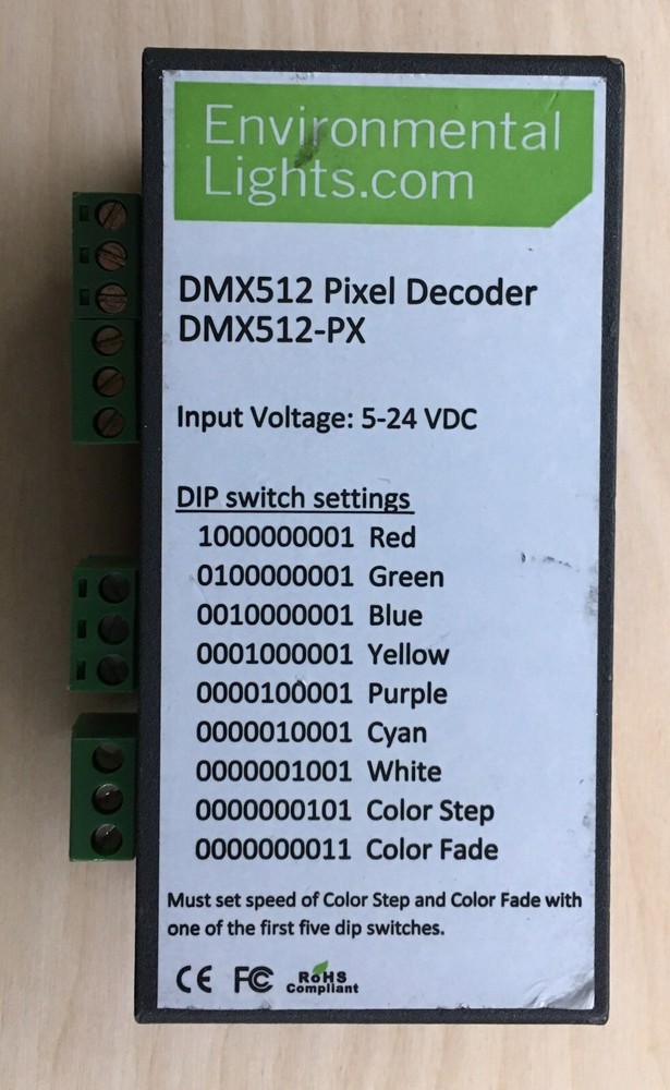 Two Environmental Lights DMX512-PixelControl Decoders