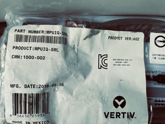 Vertiv Avocent MPUIQ-SRL MPU KVM Interface Module Serial Data Transfer cable