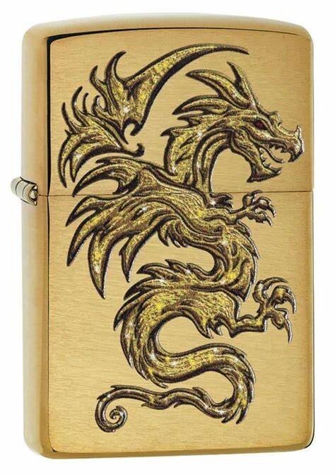 Cool Brass Mythological Dragon Zippo Lighter