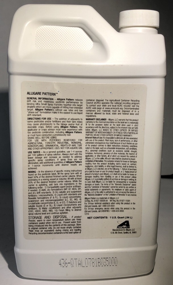 Alligare Pattern-Drift Control Agent-1ea Quart-RARE-SHIPS SAME BUSINESS DAY-NEW