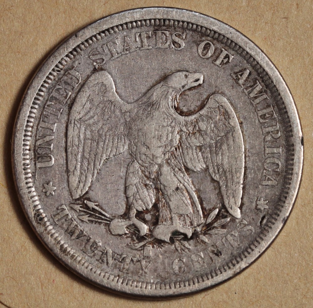 1875-s Twenty Cent Piece. Fine. 198307