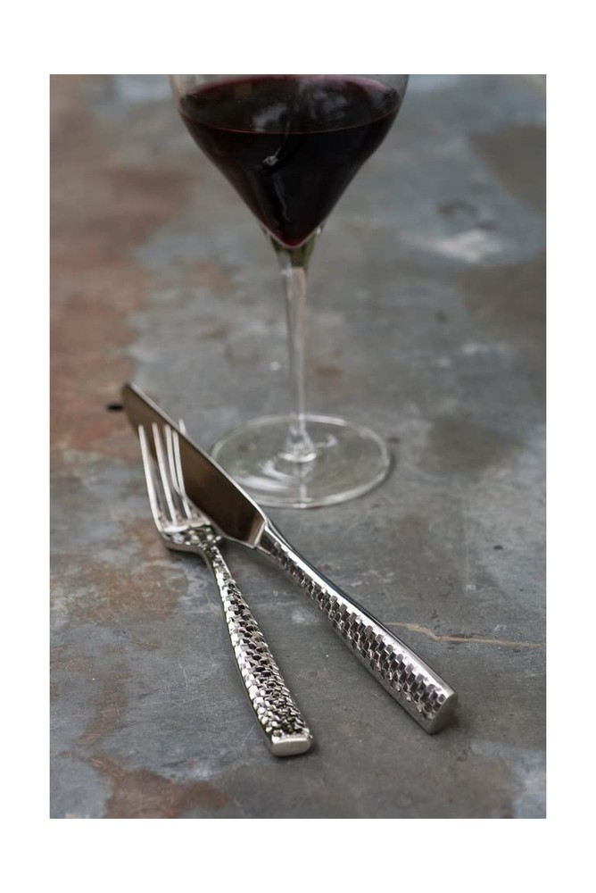 Fortessa Lucca Flatware Set, 20-Piece, Faceted Stainless