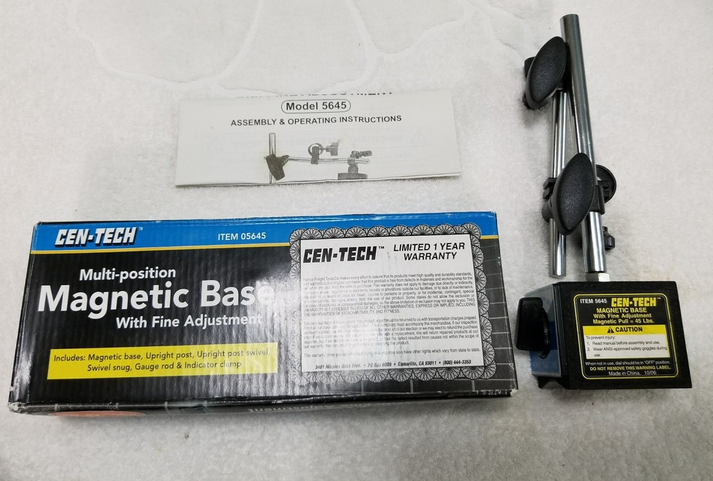 Cen-Tech Multi-Position Magnetic Base w/Fine Adjustment (New)