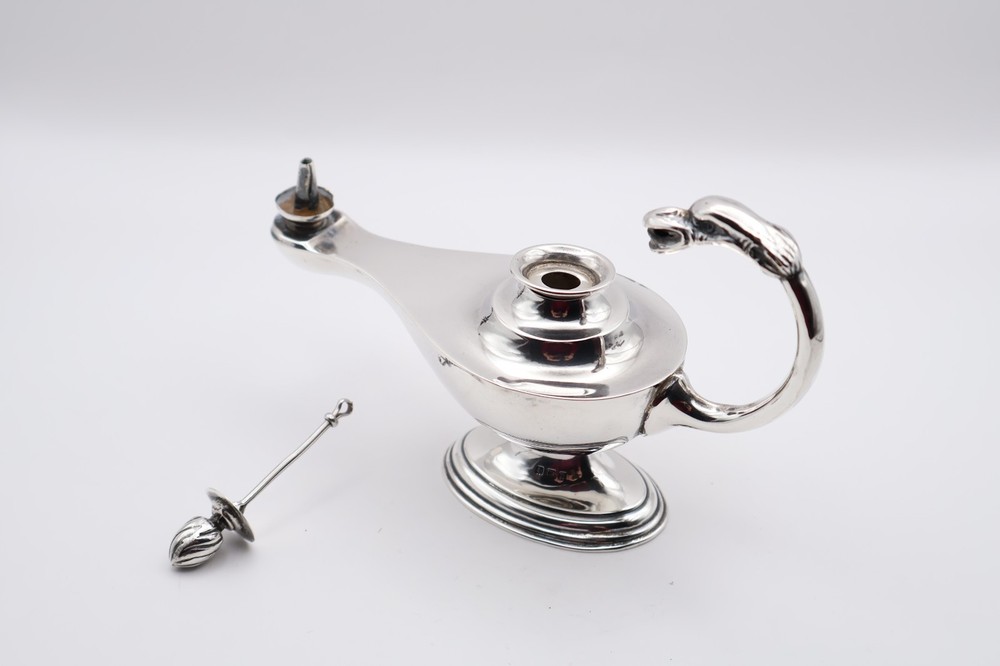 Antique Sterling Silver Lamp Shaped Table Lighter Hallmarked Birmingham 1912
