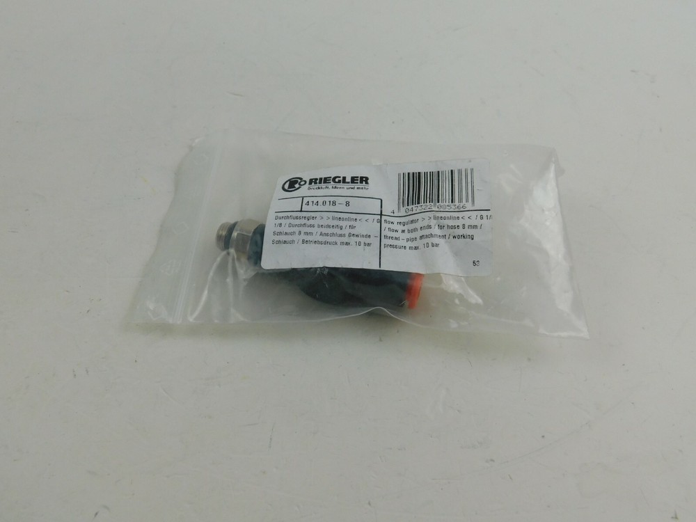 Riegler Flow Regulator 414.018-8 G1/8 Both Sides ** 6 Pieces **