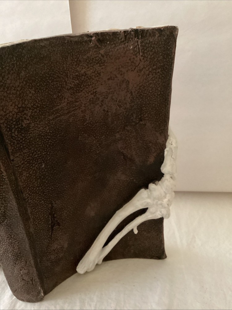 Open Spell Book W/ Skeleton Hands Halloween Prop Decor