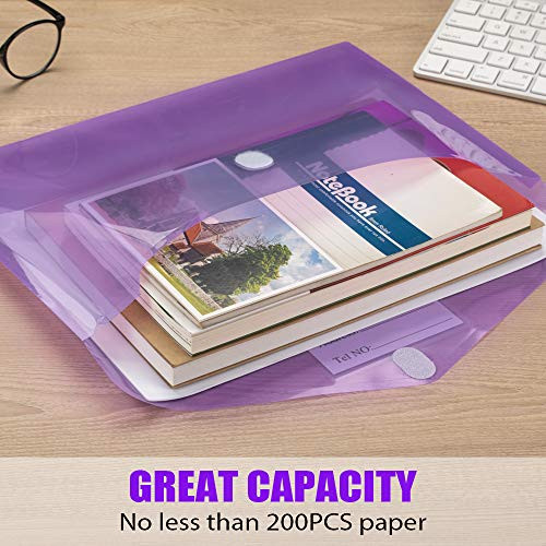 10 Pack Plastic Envelopes Poly Envelopes, Clear Document Folders File Folders