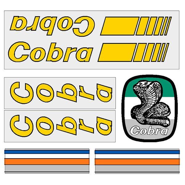 Cobra - Yellow stripe decal set - Old school bmx