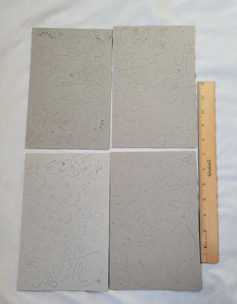2 Pack Basic Grey Holiday Chipboard Adhesive Embellishments Christmas Stickers