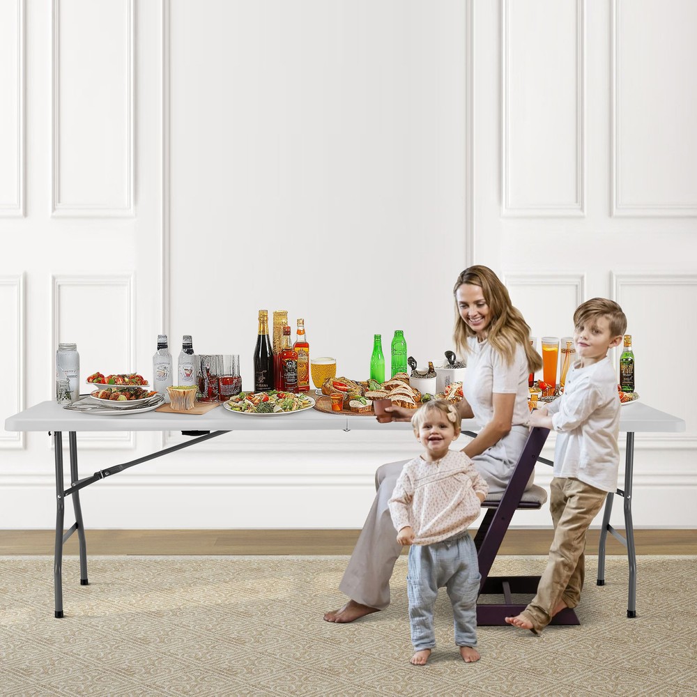 Portable Folding Table with Carrying Handle - Available in 8ft, 6ft, and 4ft