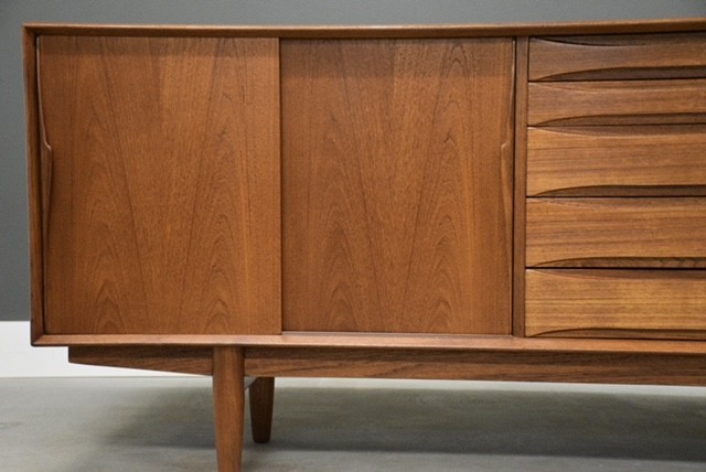 Refinished Arne Vodder for Skovby 86” Teak Credenza