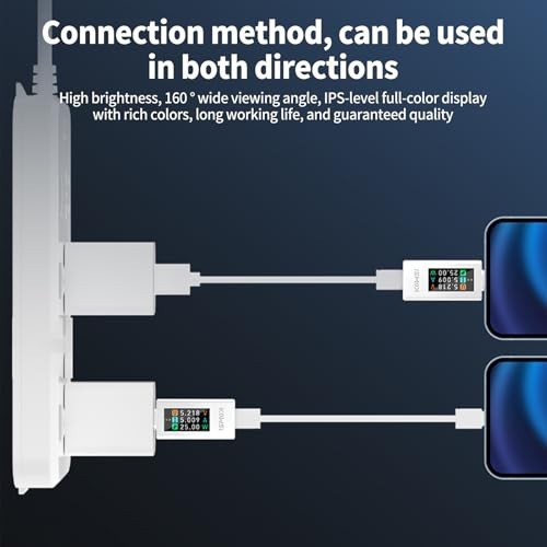 USB C Tester Voltage and Current Tester Meter Voltmeter Power Bank White