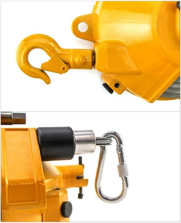 2 Pack QWORK Tool Balancer 11-19 lbs Retractable w/ 5 Ft Long Wire Rope & Hook