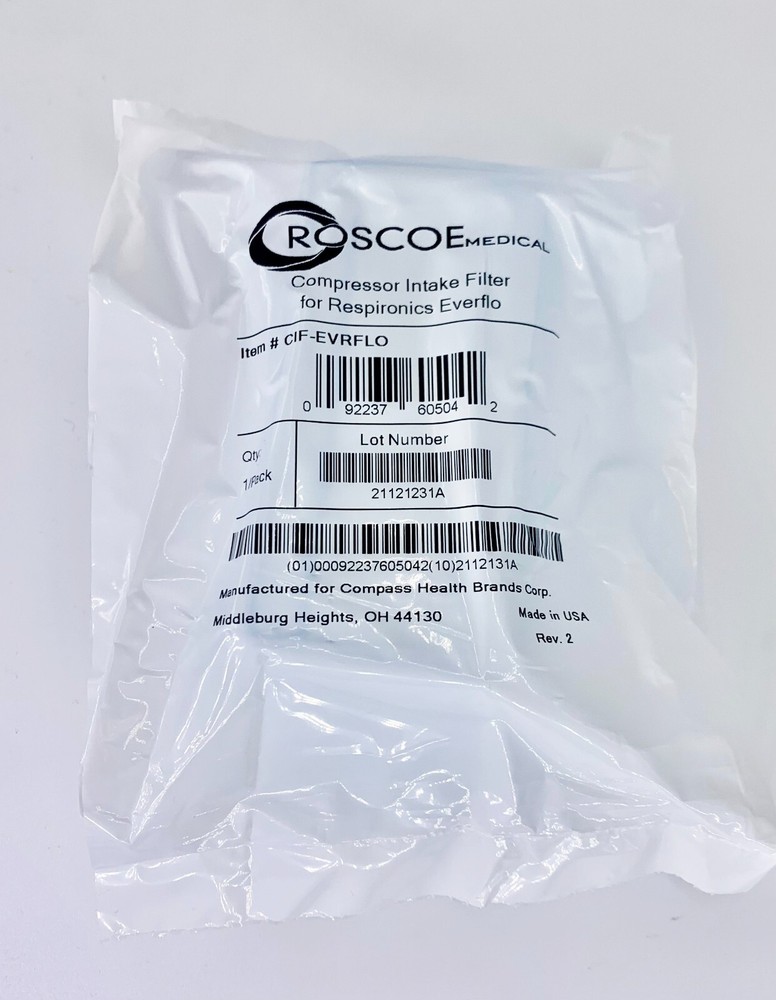 Philips Respironics Everflo Universal Compressor Filter By Roscoe CIF-EVRFLO