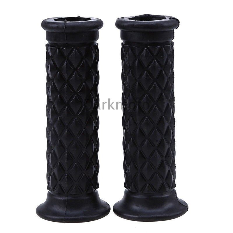 Motorcycle Rubber Hand Grips 1" 7/8" Handlebar Grip Vintage Diamond Pattern