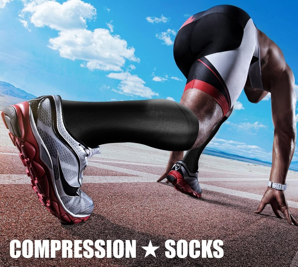 15-20 mmHg Compression Socks - 3 Pairs for Optimal Circulation & Comfort