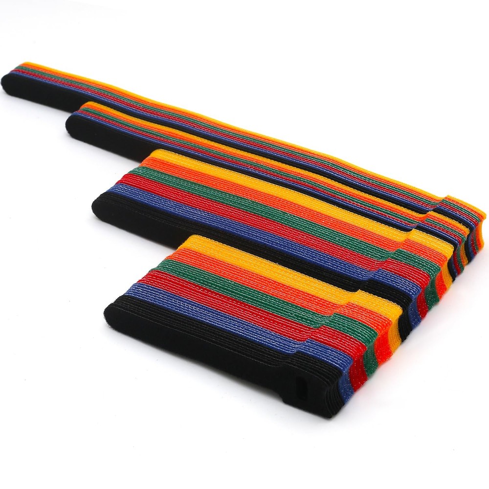 102 Pcs Cable Ties, 4+6+8+10 inch Reusable Multi-Colour Ties Multicolor