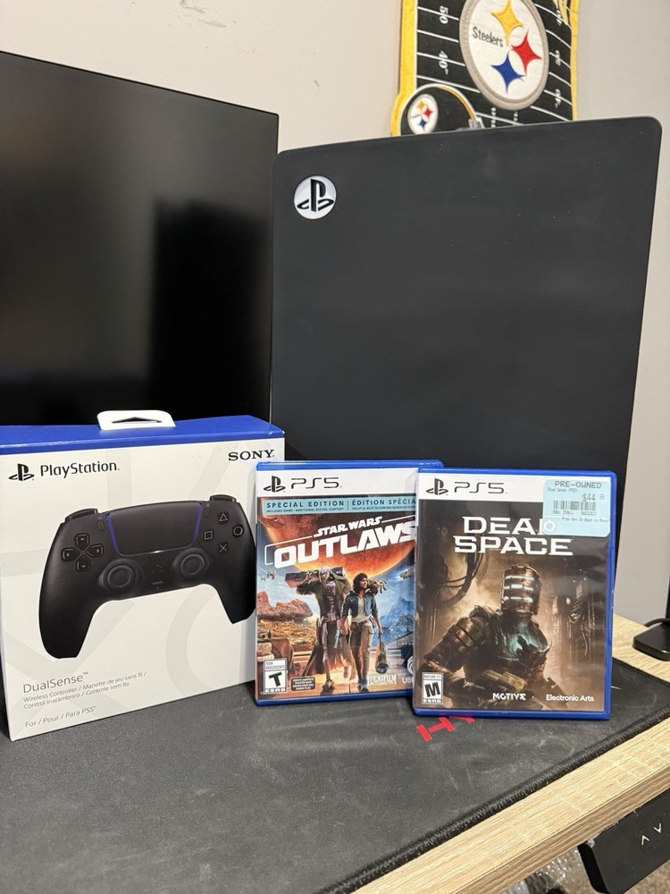 PlayStation 5 Bundle with DualSense Controller, Star Wars Outlaws, Dead Space