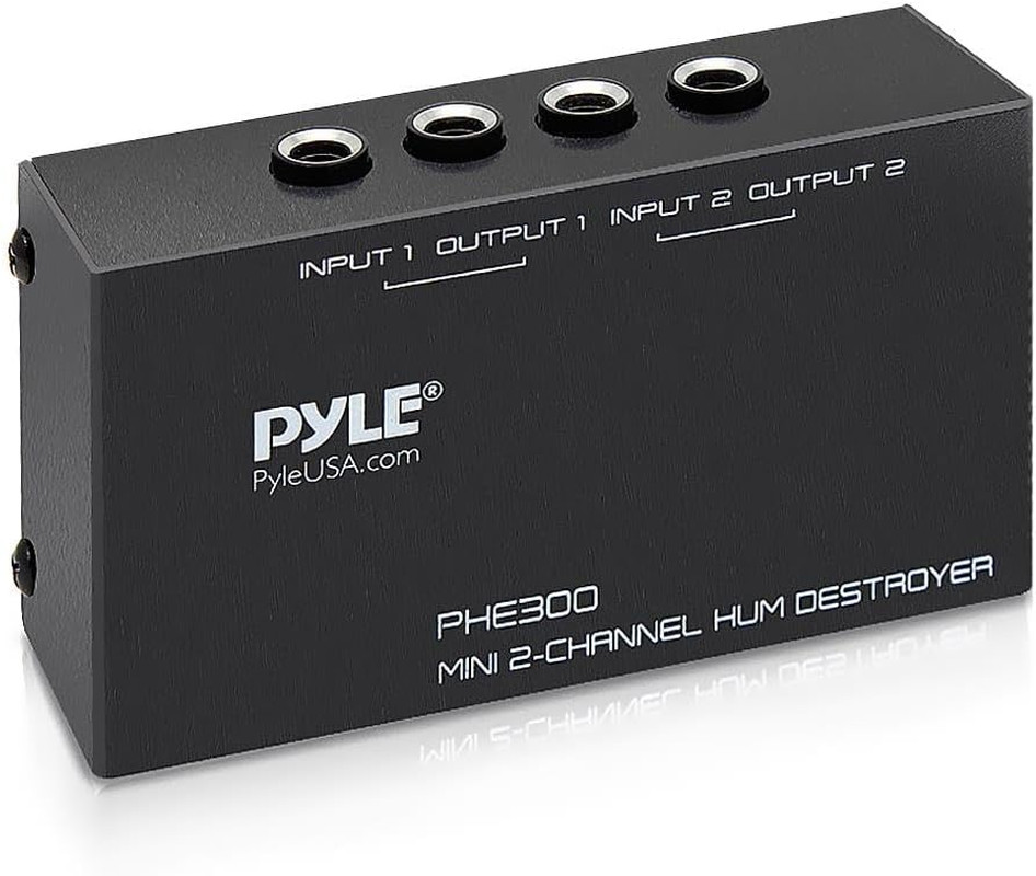 -PRO Compact Mini Hum Eliminator Box-2 Channel Passive Ground Loop Isolator, Noi