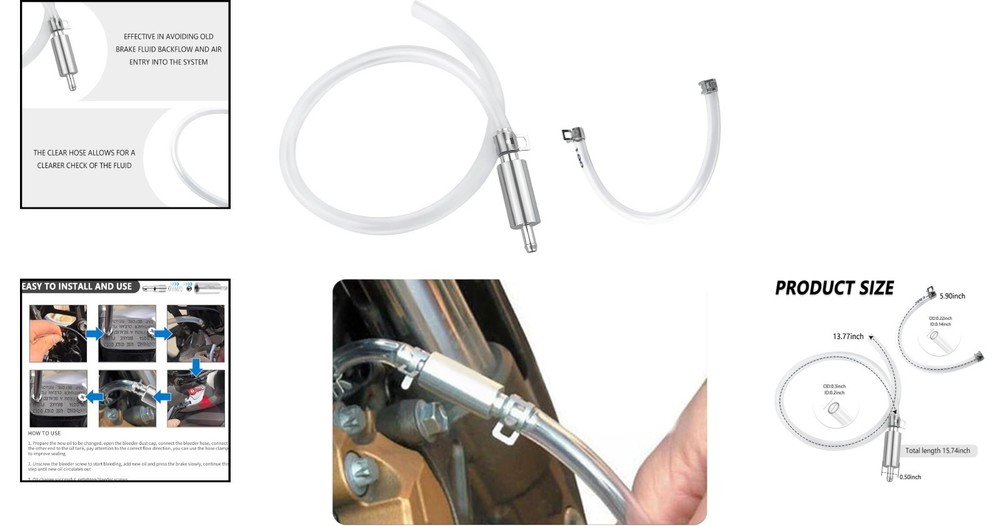 Compact Brake Fluid Bleeder Tool with One-Way Valve - Essential Car Accessory